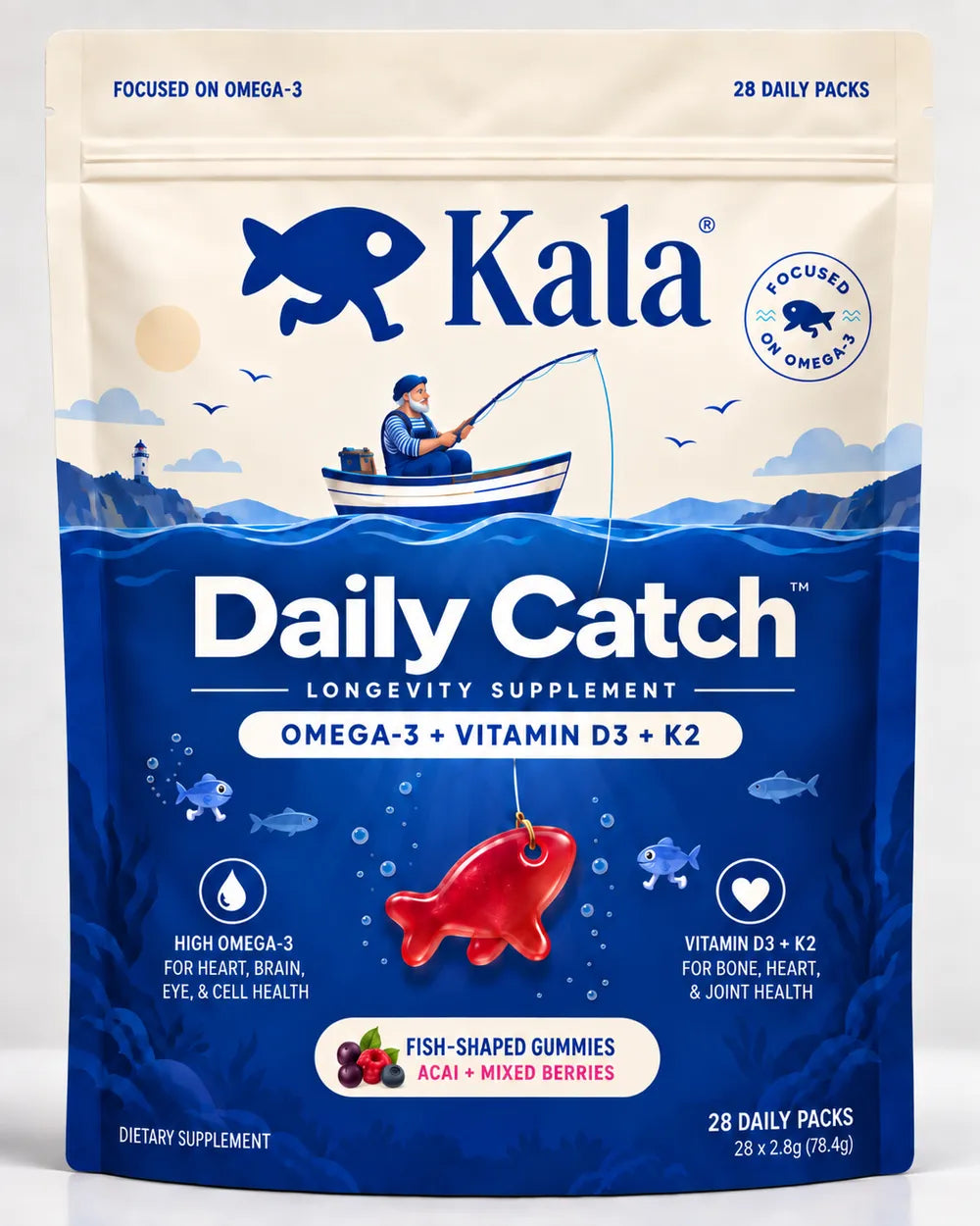 Daily Catch bag, front (concept mockup)